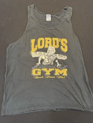 90s LORD'S GYM Vintage Black XL Tank Top Hip-Hop Rap MLB NBA - Image 1 of 4