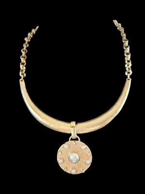 Chicos Collar Colgante Tono Oro Con Perlas Imitadas Y Estrás 18" Foto 1 de 3