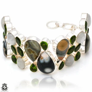 Ocean Jasper Peridot Bracelet B3868 - Picture 1 of 10