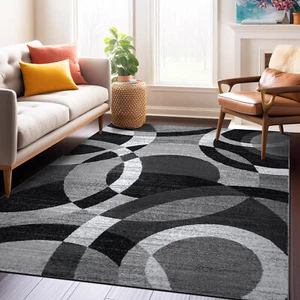 Rugs for Living Room 8X10 Geometric Circles Area Rugs Bedroom Rug Guest Room Rug - Picture 1 of 255