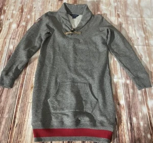 Ralph Lauren Gray Sweater Fleece Dress Girls XL 16 Long Sleeve Preppy Collar - Picture 1 of 10