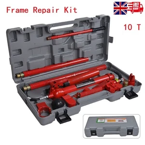 10 TON HYDRAULIC POWER TONE JACK AUTO CAR VAN FRAME REPAIR TOOL KIT NEW - Picture 1 of 12