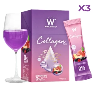 Wink White New Collagen Plus Dipeptide 10000 mg Dietary Supplement No Sugar x3 - Picture 1 of 16