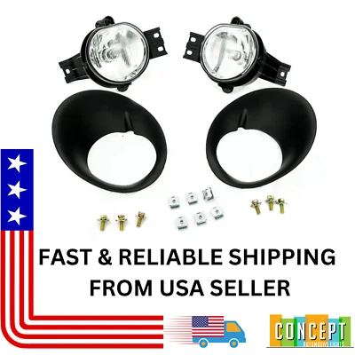For 2004-2006 Dodge Durango Fog Light Lamps Left & Right with Bezels - Image 1 of 4
