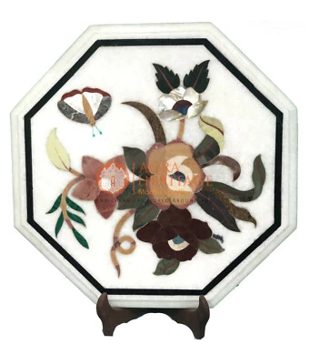 15" Marble Console Furniture Top Table Mosaic Rare Inlay Art Hallway Decor E139 - Image 1 of 4