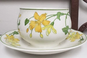 Villeroy And Boch GERANIUM Gravy Boat W/ Attached Plate BRAND NEW Never Used - Picture 1 of 2