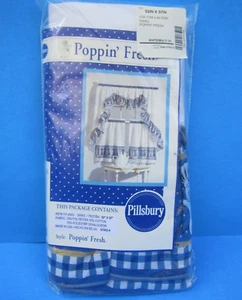 FS NIP Pillsbury Doughboy RUFFLED SWAG CURTAIN 52" W x 38" L POPPIN FRESH 1998 - Picture 1 of 7