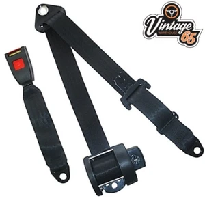 Trasero Automático Inercia Vuelta Y Diagonal Asiento Cinturón Kit 4 Punto Negro - Imagen 1 de 2