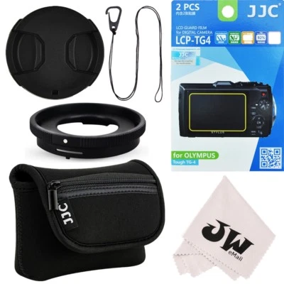 6in1 Lens Adapter+Camera Pouch+Screen Protector for Olympus TG-6 TG-5 TG-4 TG-3 - Image 1 of 4