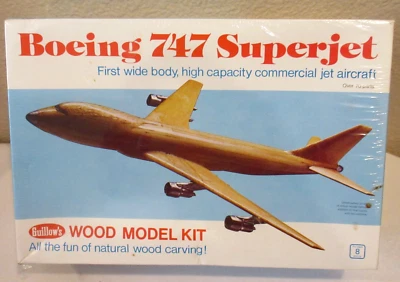 NEW Guillow's BOEING 747 SUPERJET Balsa Wood Model Kit #151 Sealed! - Image 1 of 3