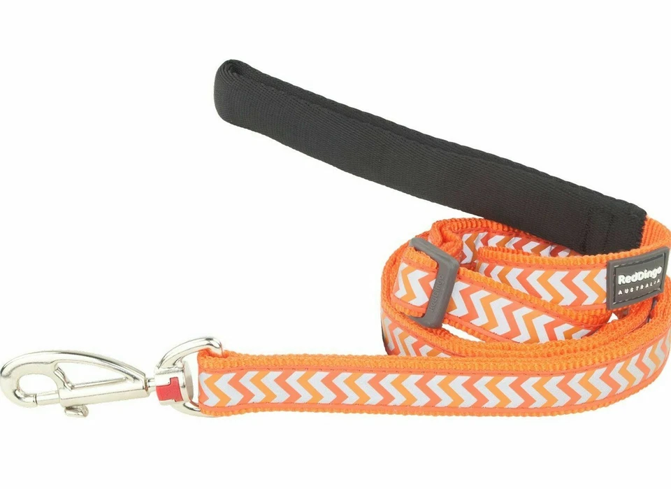 Красный Динго Ziggy оранжевый отражательный собаки поводок свинца - различные размеры, совершенно новый - Изображение 1 из 1