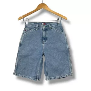 Tommy Hilfiger Carpenter Denim Shorts Kids Size 10 Jeans Y2K Jorts Baggy Skater - Picture 1 of 8