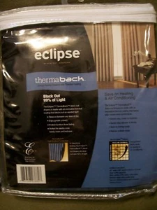 THERMABACK ECLIPSE BLACK OUT DRAPERY PANEL 42 IN BY 84 IN BLUE - Picture 1 of 3