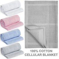 New Baby Cellular Fleece Blanket For Crib Pram Cot Bed Lightweight Economy Pack