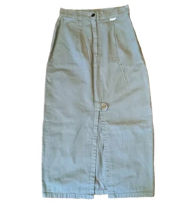 Vtg BONGO Denim Midi A-Line Pleated Pencil Skirt Jnr Sz 5 90s Y2K Preppy Western - Picture 1 of 10
