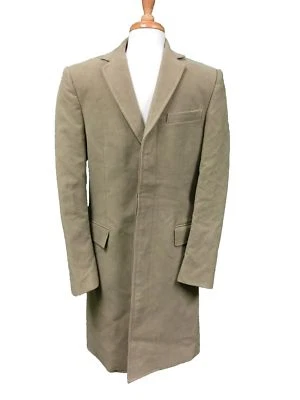 Coach Moleskin Long Topcoat Men's Overcoat Cotton, Dark Khaki, 80691, Size Small - Image 1 of 4