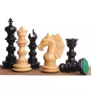 Juego de ajedrez Staunton de lujo Galant Knight de 4,5" - Solo piezas de ajedrez - Madera de ébano - Imagen 1 de 4
