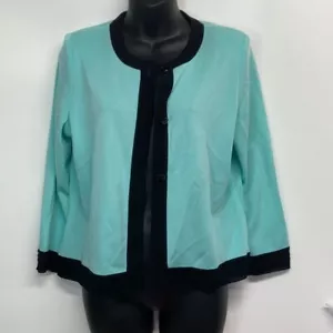 Misook size extra small teal cardigan 3 buttons - Picture 1 of 7