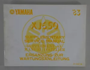 Manual de Taller Suplemento Yamaha XJ 650 Año Modelo 1983 - Imagen 1 de 1