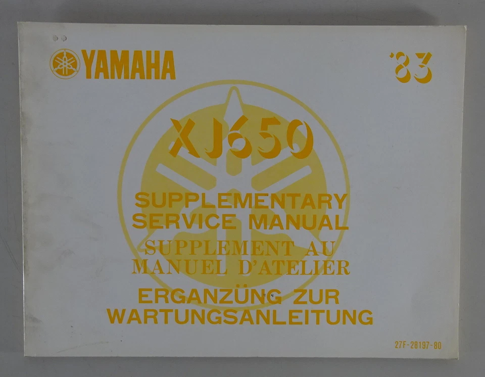 Manual de Taller Suplemento Yamaha XJ 650 Año Modelo 1983 - Imagen 1 de 1