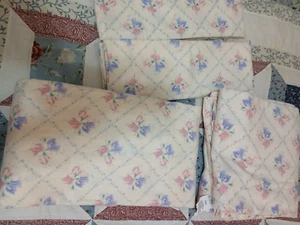 Stevens Full Size Flannel Sheet Set-100% Cotton Pastel-Two Sets Available-1980's - Picture 1 of 9