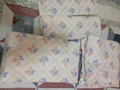 Stevens Full Size Flannel Sheet Set-100% Cotton Pastel-Two Sets Available-1980's - Image 1 of 4