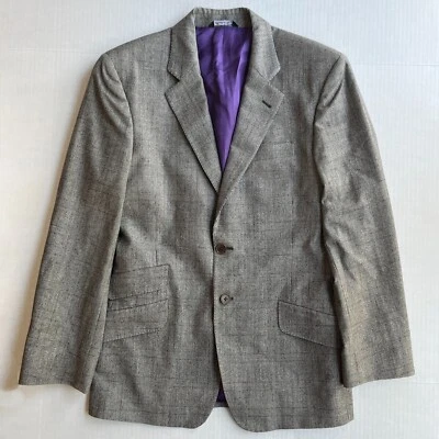 Paul Smith London Wool Blazer Jacket Mens 38 Houndstooth Plaid Byard Gray Italy - Image 1 of 4