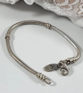 Vintage Bracelet Sterling Silver  925 Pandora Emblem Charm  6.25 In.  12 Grams - Picture 1 of 6