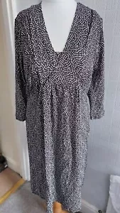 Next Black Brown White Maternity Dress 16 Bnwt New - Picture 1 of 4
