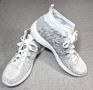 Retro 2016 Skechers Burst Silver Sparkle & Snowy White High Top sneaker Sz 8.5 - Picture 1 of 15
