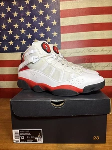 Scarpe Air Jordan 6 Anelli 'Cherry' Bianco Rosso Pelle 322992-126 Uomo Taglie 13 - Foto 1 di 5