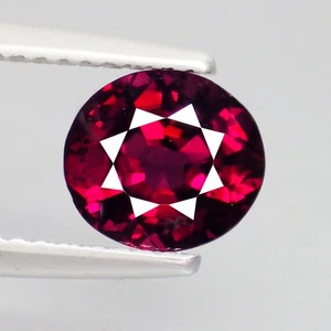 1.87 Ct Dainty Oval (7 x 6) 100% Natural Tanzania Reddish Pink Rhodolite Garnet - Picture 1 of 7