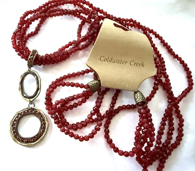 Collar con cuentas rojo arándano Coldwater Creek nuevo con etiquetas $50 Foto 1 de 2
