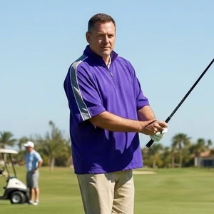 Pullover de golf Augusta gris púrpura 1/4 cremallera manga corta adulto 4XL - Imagen 1 de 10