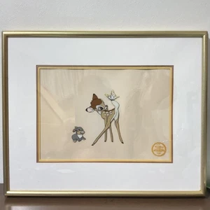 DISNEY VINTAGE Bambi Thumper Edizione Limitata Celografia Cel Opera Rara - Foto 1 di 7
