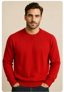 Tommy Hilfiger Sweater NWT Vintage Red Crewneck Pullover Deadstock Mens Size XL - Picture 1 of 6