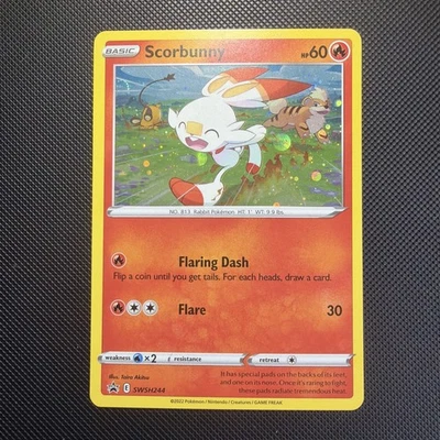 Scorbunny SWSH244 Black Star Promo Sword & Shield Holo Rare Pokemon Card - Image 1 of 3