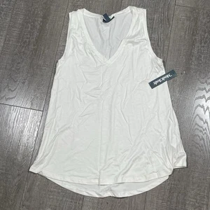 ModCloth Women’s Tank Top Size S white hi low - Picture 1 of 5