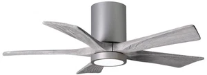 42" Irene-5HLK Nickel 5-Blade LED Damp Hugger Ceiling Fan with Remote - Picture 1 of 1