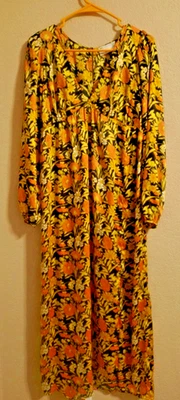 Maternity Asos Design Curve Moody Floral Boho Long Sleeve Maxi Dress 4 / Small - Image 1 of 4