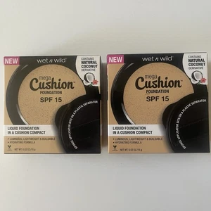 2 Wet n Wild Cushion Liquid Foundation Compact#106A-light Ivory#107A-cream Lovey - Picture 1 of 4
