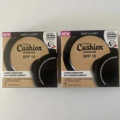 2 Wet n Wild Cushion Liquid Foundation Compact#106A-light Ivory#107A-cream Lovey - Image 1 of 4