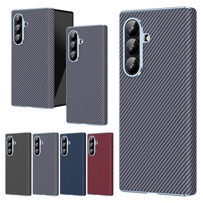 For Samsung Galaxy Z Fold 7/6/5/4 Hinge Protection Carbon Fiber PC Bumper Case - Image 1 of 4