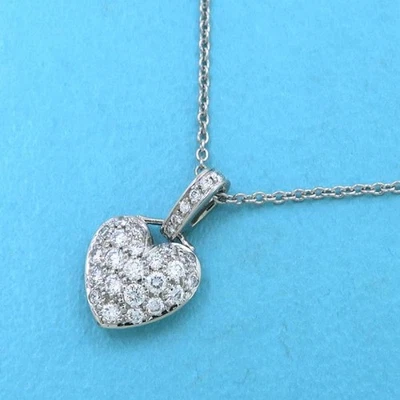 Tiffany & Co. Sentimental Heart Pave Diamond Pendant Platinum Necklace 41cm 16'' - Image 1 of 4