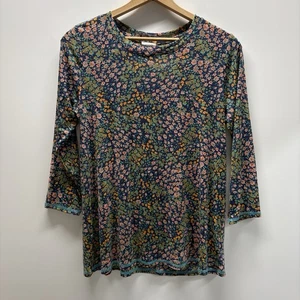 Logo Layers Multicolor Floral Sheer Blouse Top Shirt Women’s M - Picture 1 of 5