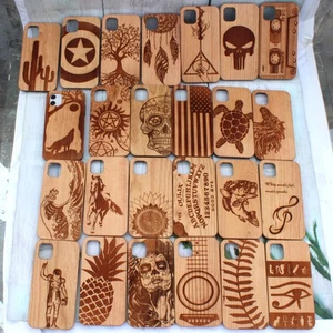 Ausgewählte Kirschholz Handyhüllen für iPhone 15/15 Pro/15 Pro Max/14/14 Pro Max - Bild 1 von 20