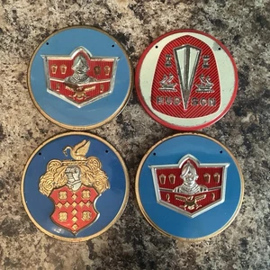 1950's Wheaties Cereal Premiums Hudson Packard Desoto Lot Of 4 Tin Car Emblems - Picture 1 of 6