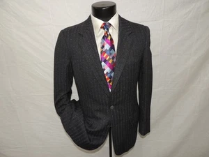 Bijan Herren Wolle & Kaschmir grau kräftige Streifen Anzug 36 kurze Hose 31X31 - Bild 1 von 17