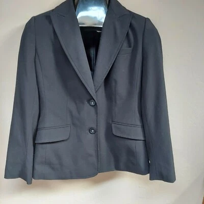 Chaqueta Blazer EMMA & JAMES Petite Mujer 8P Muescas Dos Botones Negra Ligera Foto 1 de 4