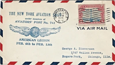1929 The New York Aviation Show - Posted Grand Central Station, N.Y. to Chicago - Image 1 of 2